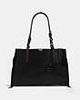 COACH®,DREAMER TOTE 36,Leather,Medium,Pewter/Black,Front View