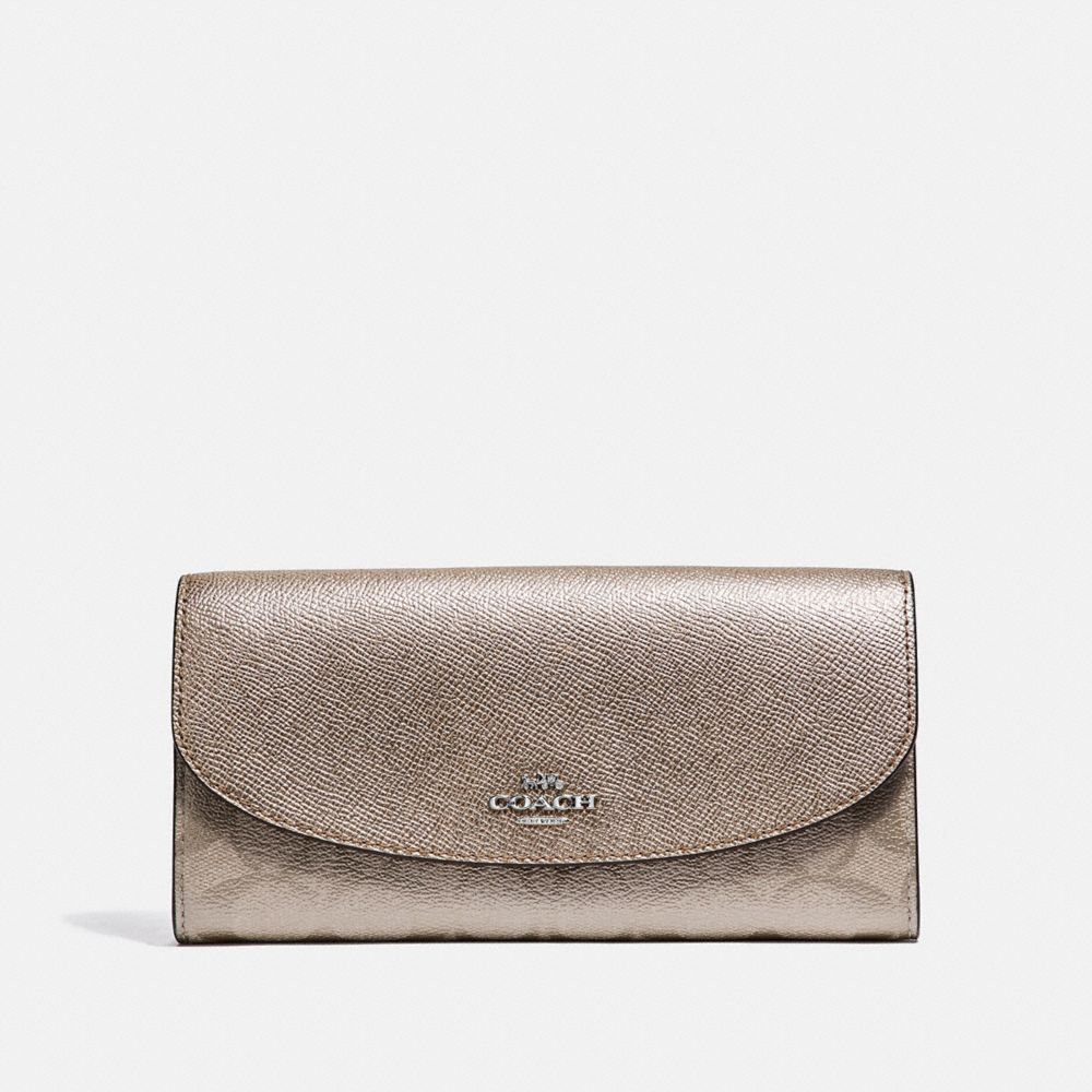 Slim Envelope top Wallet In Signature Canvas