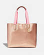 COACH®,DERBY TOTE,Leather,Large,Gold/Rose Gold,Front View