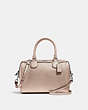 COACH®,MINI BENNETT SATCHEL,Leather,Small,Silver/Platinum,Front View
