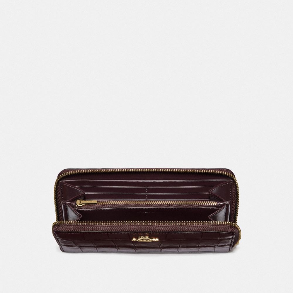 Coach accordion zip online wallet oxblood