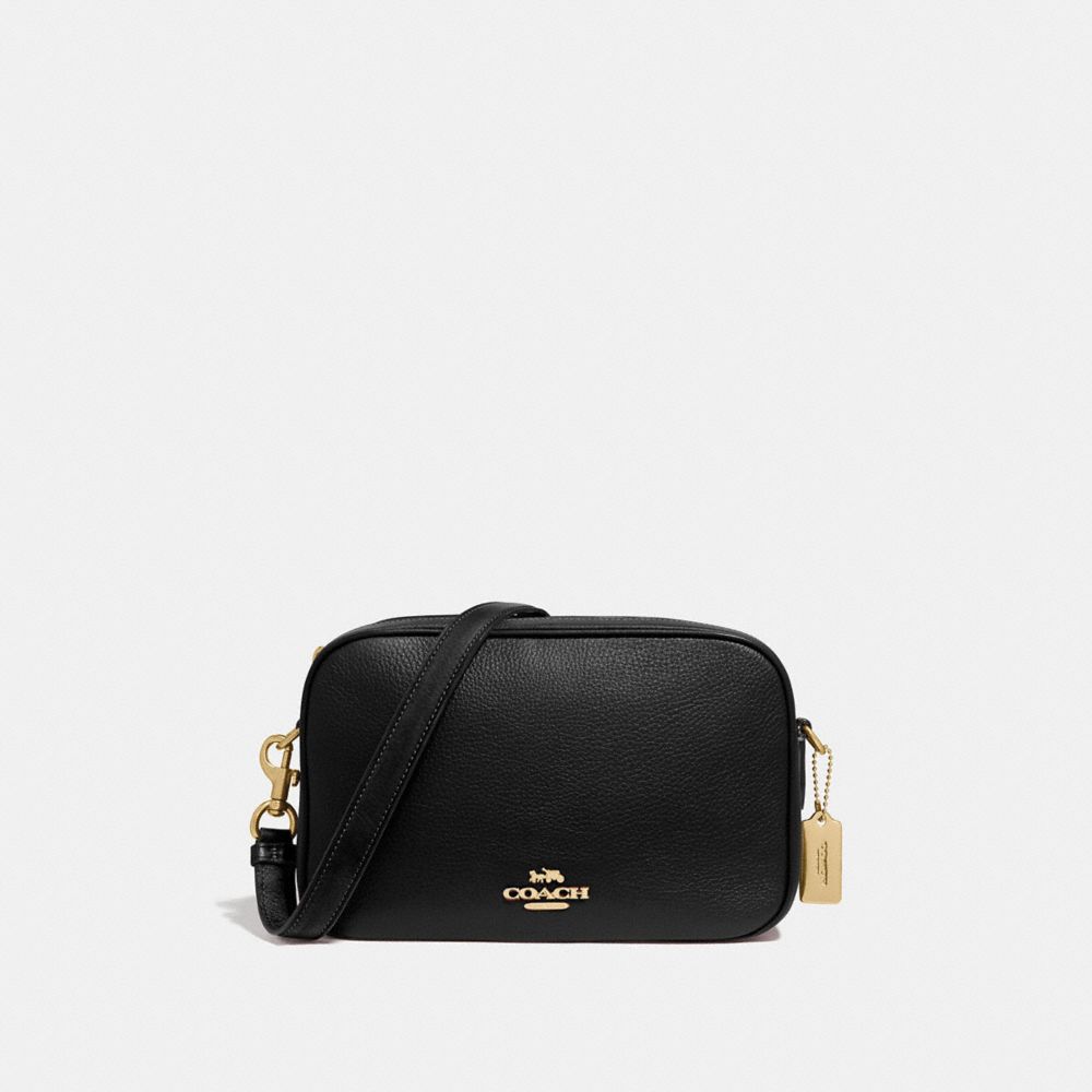 BCOOL - COACH JES CROSSBODY BAG (BLACK/GOLD) (S) #Ready in M'sia RM670  include postage For detail pls pm/wasap 👉 www.wasap.my/60125860342 Style  #F75818 Refined pebble leather Inside multifunction pocket Double zip  closure, fabric