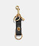 COACH®,TRIGGER SNAP BAG CHARM,Leather,Mini,Gold/Black,Front View