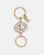 COACH®,SIGNATURE TURNLOCK VALET KEY RING,Gold/Chalk,Front View