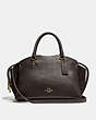 COACH®,COACH DREW SATCHEL,Leather,Small,Gold/Oxblood,Front View