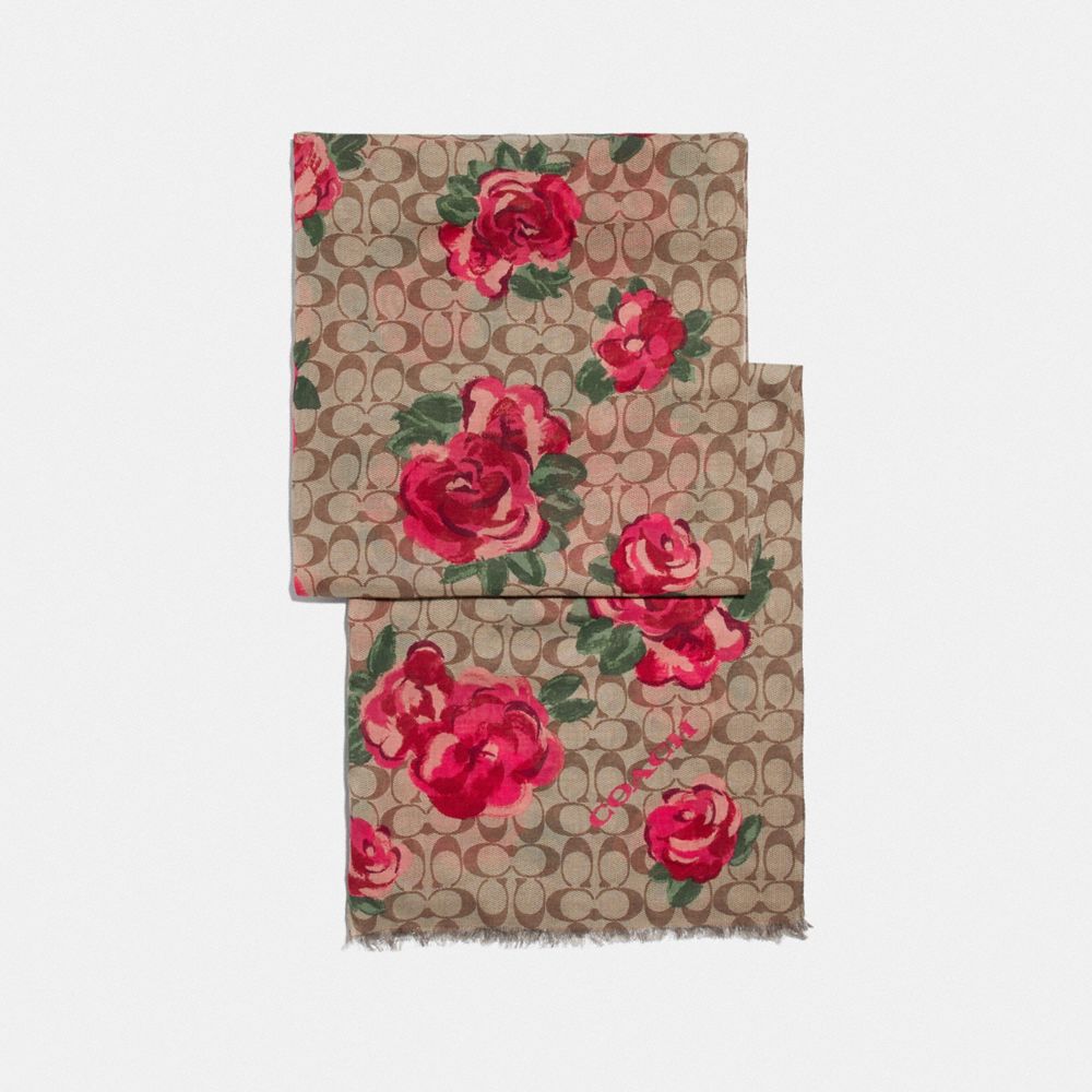 Signature Jumbo Floral Print Oblong Scarf