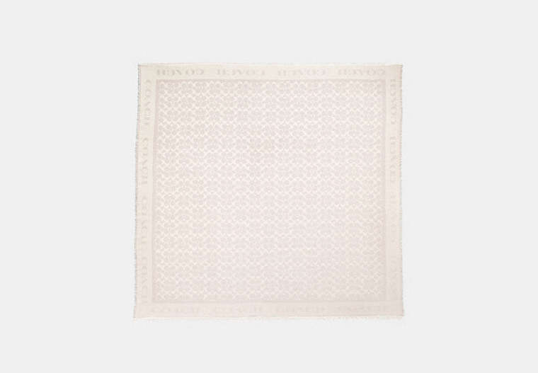COACH®,SIGNATURE JACQUARD OVERSIZED SQUARE SCARF,Coated Canvas,Oatmeal,Front View