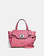 COACH®,BLAKE FLAP CARRYALL,Leather,Medium,Silver/STRAWBERRY,Front View