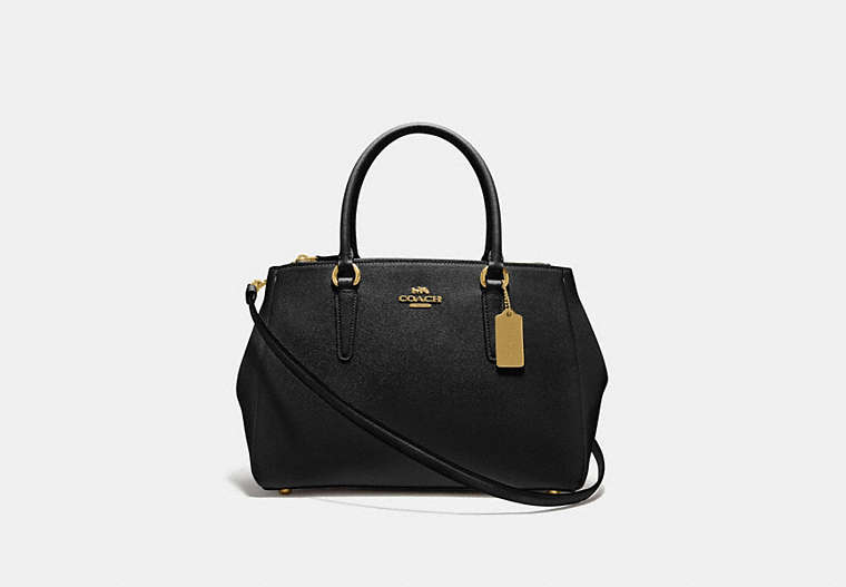COACH®,LARGE SURREY CARRYALL,Leather,Large,Gold/Black,Front View