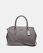 COACH®,LARGE SURREY CARRYALL,Leather,Large,Silver/Heather Grey,Front View