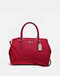COACH®,LARGE SURREY CARRYALL,Leather,Large,Silver/Bright Cardinal,Front View