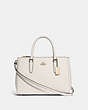 COACH®,SURREY CARRYALL,Leather,Small,Gold/Chalk,Front View