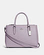 COACH®,SURREY CARRYALL,Leather,Small,Silver/Jasmine,Front View
