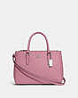 COACH®,SURREY CARRYALL,Leather,Small,Silver/TULIP,Front View