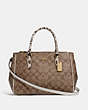 COACH®,SURREY CARRYALL IN SIGNATURE CANVAS,Leather,Gold/Khaki Multi,Front View