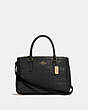 COACH®,SURREY CARRYALL,Leather,Medium,Gold/Black,Front View