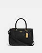 COACH®,MINI SURREY CARRYALL,Leather,Large,Gold/Black,Front View