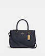 COACH®,MINI SURREY CARRYALL,Leather,Large,Gold/Midnight,Front View