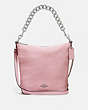 COACH®,MINI ABBY DUFFLE,Leather,Medium,Silver/Petal,Front View