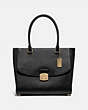 COACH®,AVARY TOTE,Leather,Large,Gold/Black,Front View
