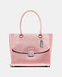 COACH®,AVARY TOTE,Leather,Large,Silver/Petal,Front View
