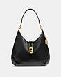 COACH®,AMBER HOBO,Leather,Medium,Gold/Black,Front View