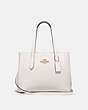 COACH®,AVENUE CARRYALL,Leather,Large,Gold/Chalk Beechwood,Front View