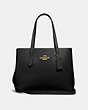 COACH®,AVENUE CARRYALL,Leather,Large,Gold/Black Red,Front View
