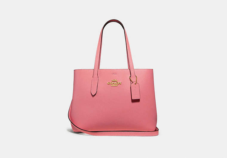COACH®,AVENUE CARRYALL,Leather,Large,Gold/Rose Petal Carnation,Front View