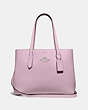 COACH®,AVENUE CARRYALL,Leather,Large,Silver/Lilac Dark Purple,Front View