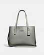 COACH®,AVENUE CARRYALL,Leather,Large,Silver/Gunmetal Black,Front View