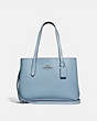 COACH®,AVENUE CARRYALL,Leather,Large,Silver/Cornflower/Mtllic Midnight,Front View