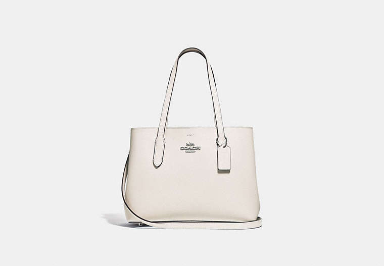 COACH®,AVENUE CARRYALL,Leather,Large,Silver/Chalk Rose Gold,Front View