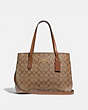COACH®,AVENUE CARRYALL IN SIGNATURE CANVAS,Leather,Large,Gold/Khaki Saddle 2,Front View
