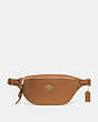 COACH®,BELT BAG,Leather,Medium,Gold/LIGHT SADDLE,Front View