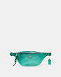 COACH®,BELT BAG,Leather,Silver/Metallic Sea Green,Front View