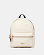 COACH®,MEDIUM CHARLIE BACKPACK IN SIGNATURE LEATHER,Leather,Large,Gold/Chalk,Front View
