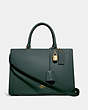 COACH®,ZOE CARRYALL,Leather,Large,Gold/Evergreen,Front View