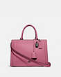 COACH®,ZOE CARRYALL,Leather,Large,Gunmetal/Pink Rose,Front View