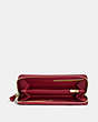 COACH®,ACCORDION ZIP WALLET,pusplitleather,Gold/Cherry,Inside View,Top View