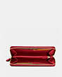 COACH®,ACCORDION ZIP WALLET,pusplitleather,Gold/True Red,Inside View,Top View