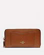 COACH®,ACCORDION ZIP WALLET,pusplitleather,Gold/Saddle 2,Front View