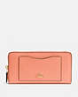 COACH®,ACCORDION ZIP WALLET,pusplitleather,Gold/Sunrise,Front View