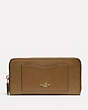 COACH®,ACCORDION ZIP WALLET,pusplitleather,Gold/Light Saddle,Front View