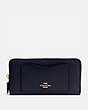 COACH®,ACCORDION ZIP WALLET,pusplitleather,Gold/Midnight,Front View