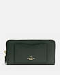 COACH®,ACCORDION ZIP WALLET,pusplitleather,Gold/Ivy,Front View