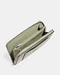 COACH®,ACCORDION ZIP WALLET,pusplitleather,Silver/Pale Green,Inside View,Top View