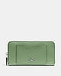 COACH®,ACCORDION ZIP WALLET,pusplitleather,Silver/Clover,Front View