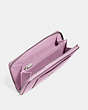 COACH®,ACCORDION ZIP WALLET,pusplitleather,Silver/Lilac,Inside View,Top View