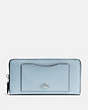 COACH®,ACCORDION ZIP WALLET,pusplitleather,Silver/Pale Blue,Front View